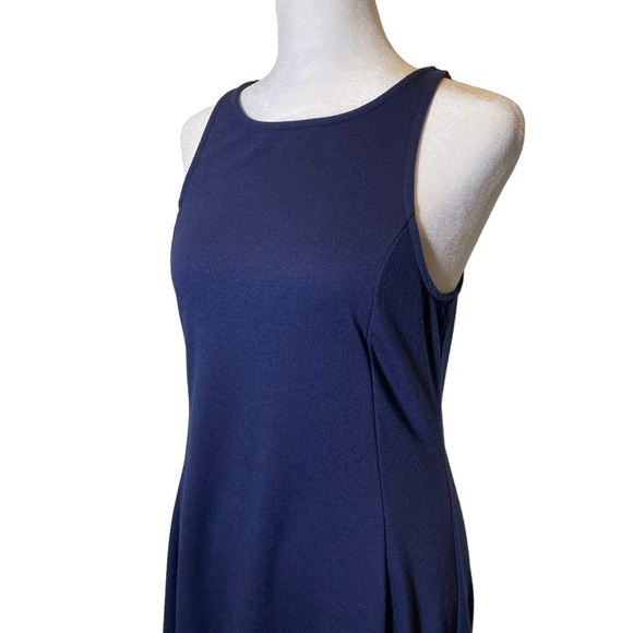 Old Navy women's Medium Blue midi ponte sleeveless skater fit pullover dress - Picture 2 of 9